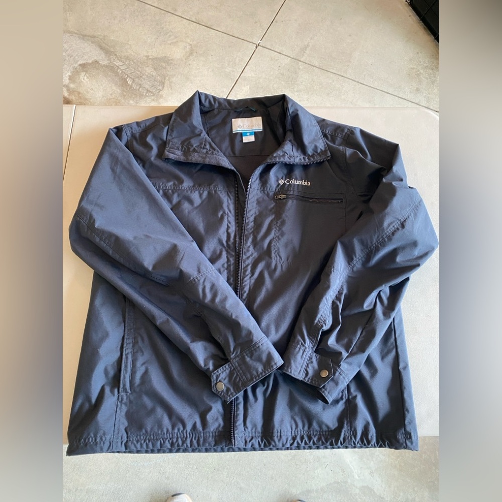 Columbia Gray Windbreaker Jacket Water-Resistant Outdoor